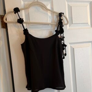 Abercrombie & Fitch Black Floral-Knot Spaghetti Strap Camisole